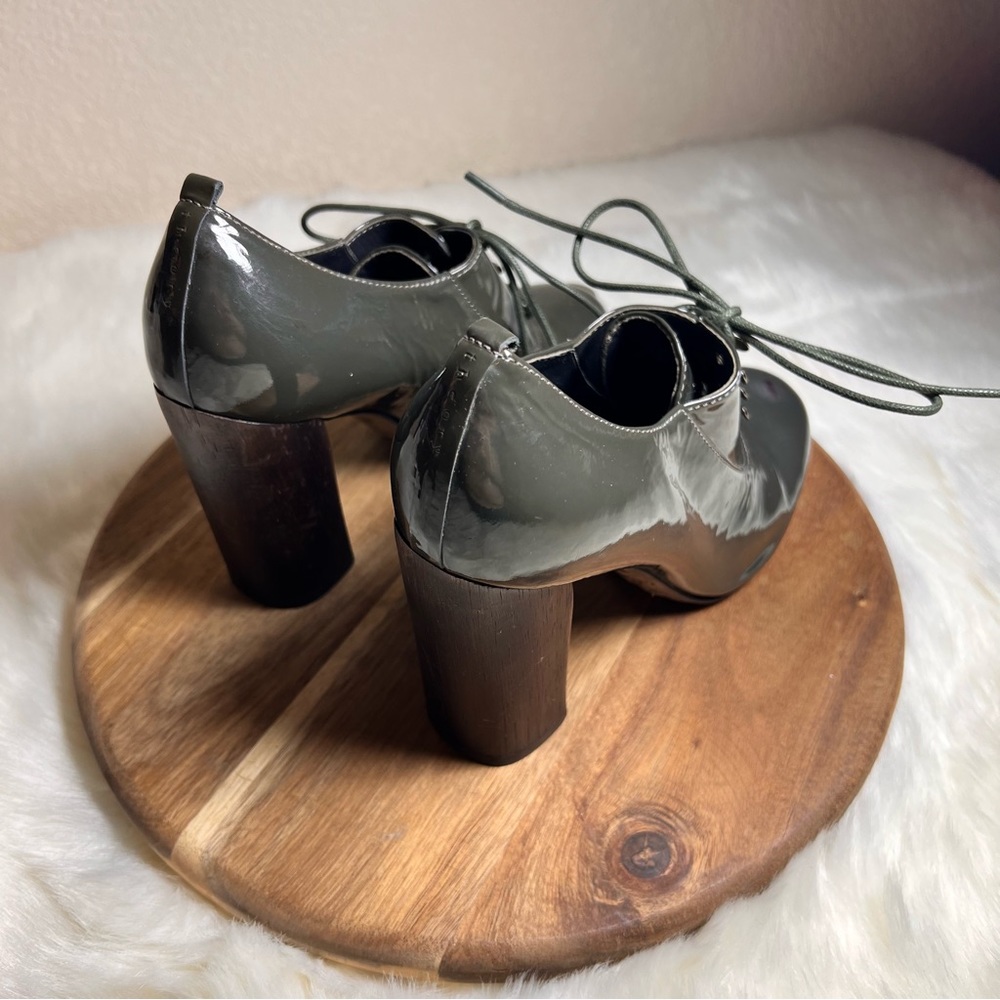 Theory Lace Up Oxford Heeled Booties Size 36.5 - Picture 2 of 11